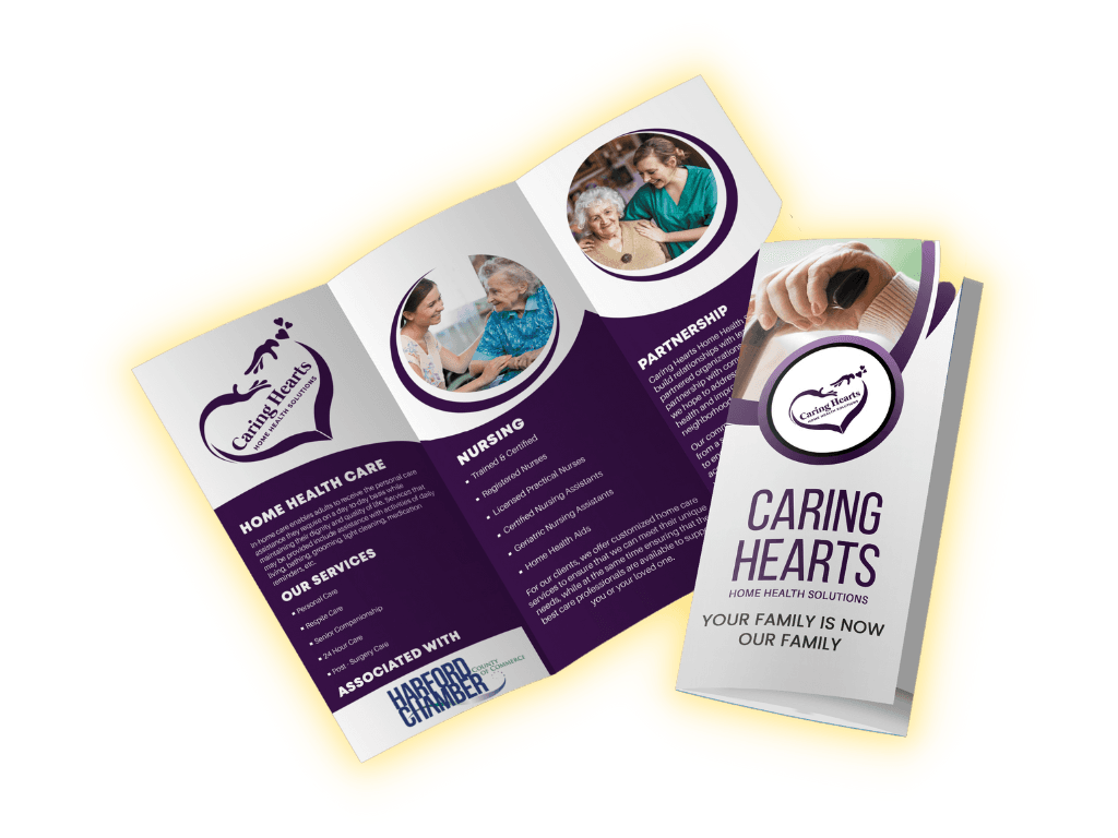 Caring Hearts Home Health Solutions tri-fold brochure