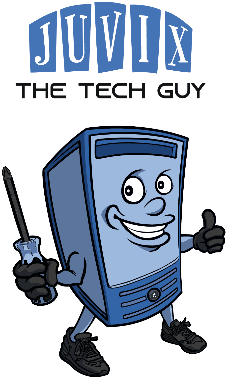 Juvix The Tech Guy computer mascot logo